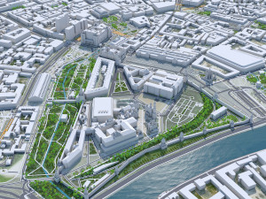 Moscow downtown city Russia 12km 3D Модель