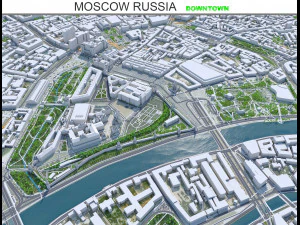Centro de la ciudad de Mosc&uacute; Rusia 12 km Modelo 3D