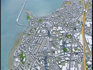 Mumbai downtown city India 8km 3D Model