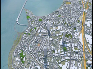 Mumbai downtown city India 8km 3D Model