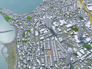 Mumbai downtown city India 8km 3D Model