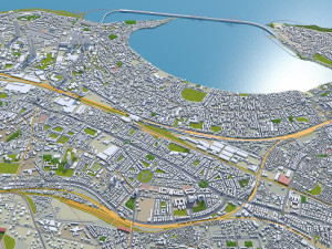 Mumbai downtown city India 8km 3D Model