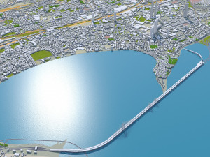 Mumbai downtown city India 8km 3D Model
