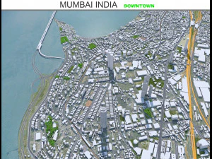 Центр міста Мумбаї, Індія, 8 км 3D Модель