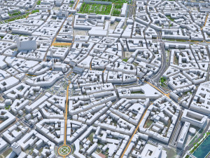 Munich downtown city Germany 8km Modèle 3D
