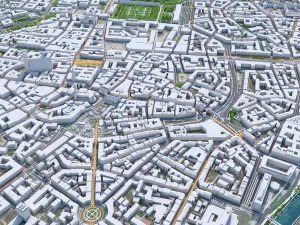 Munich downtown city Germany 8km 3D Model