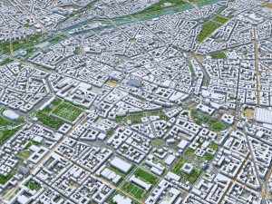 Munich downtown city Germany 8km Modèle 3D