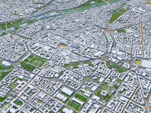 Munich downtown city Germany 8km 3D Model