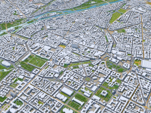 Munich downtown city Germany 8km Modèle 3D