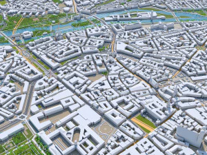 Munich downtown city Germany 8km 3D Model