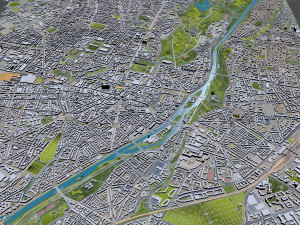 Munich downtown city Germany 8km Modèle 3D
