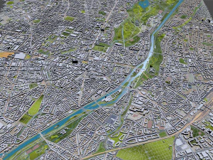 Munich downtown city Germany 8km 3D Model