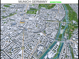 Munich downtown city Germany 8km Modèle 3D