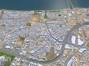 Muscat downtown city Oman 6km 3D Model