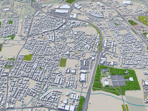 Muscat downtown city Oman 6km Modello 3D