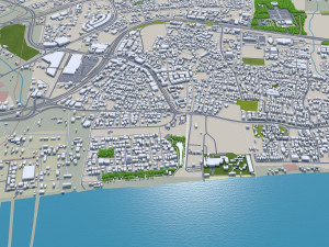 Muscat downtown city Oman 6km Modello 3D