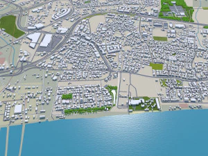 Muscat downtown city Oman 6km 3D Model