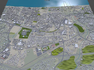 Muscat downtown city Oman 6km 3D Model