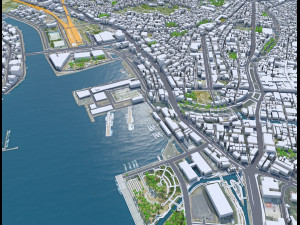 Nagasaki downtown city Japan 6km 3D-Modell