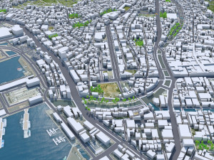 Nagasaki downtown city Japan 6km 3D-Modell