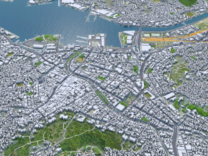 Nagasaki downtown city Japan 6km 3D-Modell
