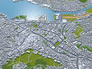 Nagasaki downtown city Japan 6km 3D-Modell