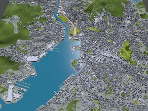Nagasaki downtown city Japan 6km 3D-Modell