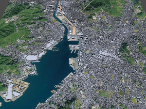 Nagasaki downtown city Japan 6km 3D-Modell