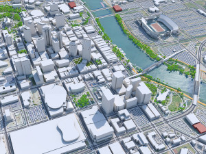 Nashville downtown city Tennessee USA 6km 3D Model