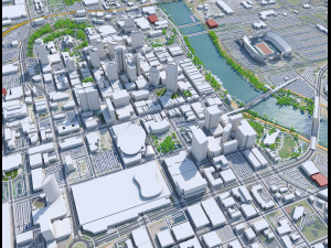 Nashville downtown city Tennessee USA 6km 3D Model