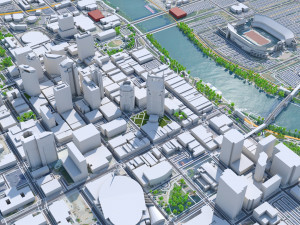 Nashville downtown city Tennessee USA 6km 3D Model