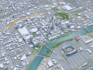 Nashville downtown city Tennessee USA 6km 3D Model