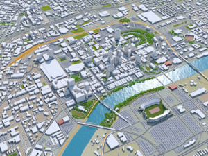 Nashville downtown city Tennessee USA 6km 3D Model