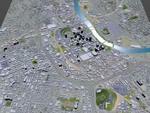 Nashville downtown city Tennessee USA 6km 3D Model