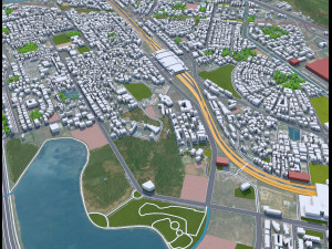 Navi mumbai downtown city india 10km 3D Модель