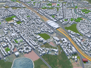 Navi mumbai downtown city india 10km 3D Модель