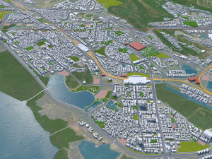 Navi mumbai downtown city india 10km 3D Модель