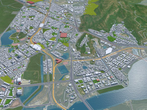 Navi mumbai downtown city india 10km 3D Модель