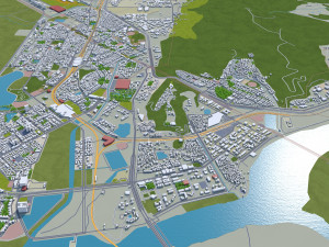 Navi mumbai downtown city india 10km 3D Модель
