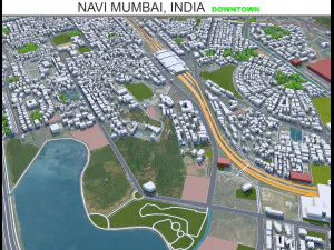 Navi mumbai pusat kota india 10km Model 3D