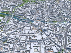 Nuremberg downtown city Germany 8km 3D Model