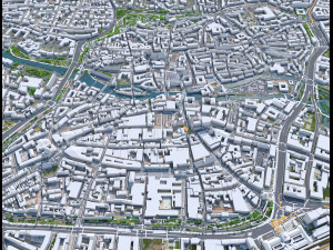Nuremberg downtown city Germany 8km Modèle 3D