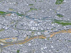Nuremberg downtown city Germany 8km Modèle 3D