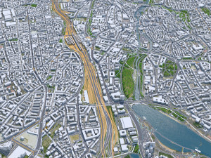 Nuremberg downtown city Germany 8km Modèle 3D