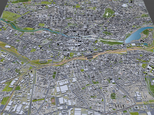 Nuremberg downtown city Germany 8km Modèle 3D