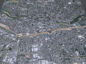 Nuremberg downtown city Germany 8km Modèle 3D