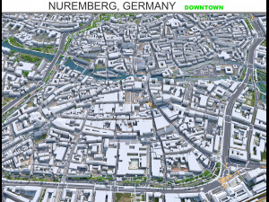 Nuremberg downtown city Germany 8km Modello 3D