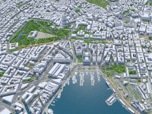 Oslo downtown city Norway 8km 3D Model