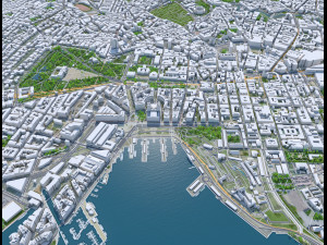 Oslo downtown city Norway 8km Modèle 3D