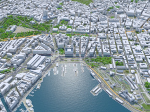 Oslo downtown city Norway 8km Modèle 3D